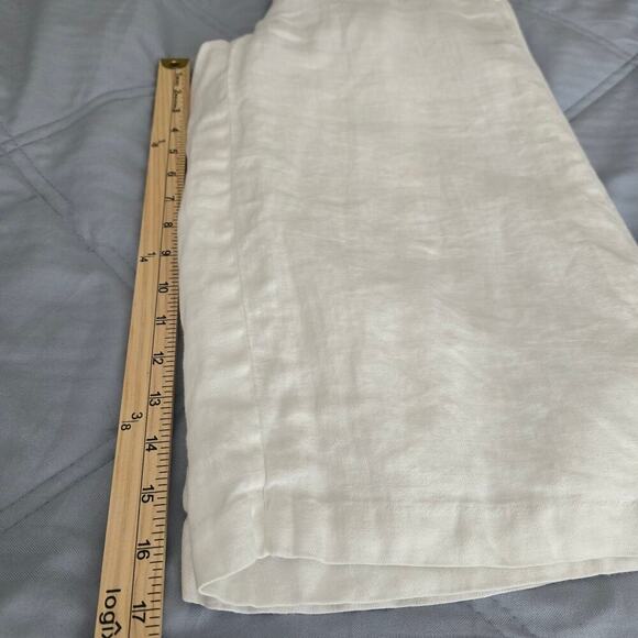 J.Crew Women’s White Linen Capri Pants Sz 4 Wide Leg Capsule Wardrobe Minimalist - Picture 7 of 8
